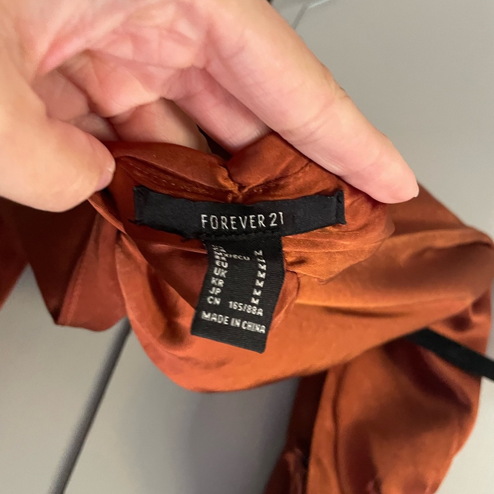 Rust Brown Wrap Top - image 3